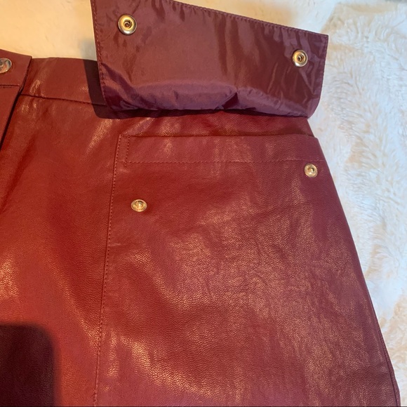 NWT 💫 Red vegan leather skirt ZARA - Picture 6 of 9